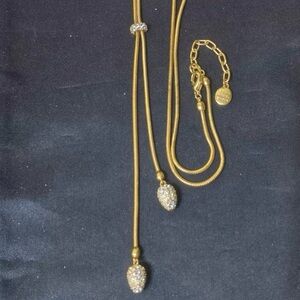 Sonia Rykiel Gold Necklace with Crystal Drops